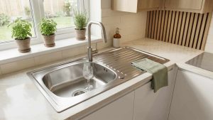 Astra Single Bowl Single Drainer Sink - 1000 x 500mm - Stainless Steel