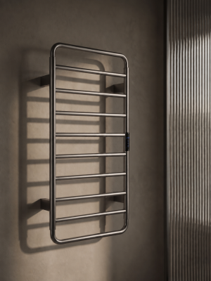 Astral 1200 x 500 Vertical Electric Towel Rail - Brushed Gunmetal