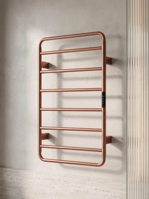 Astral 800 x 500 Vertical Electric Towel Rail - Brushed Bronze