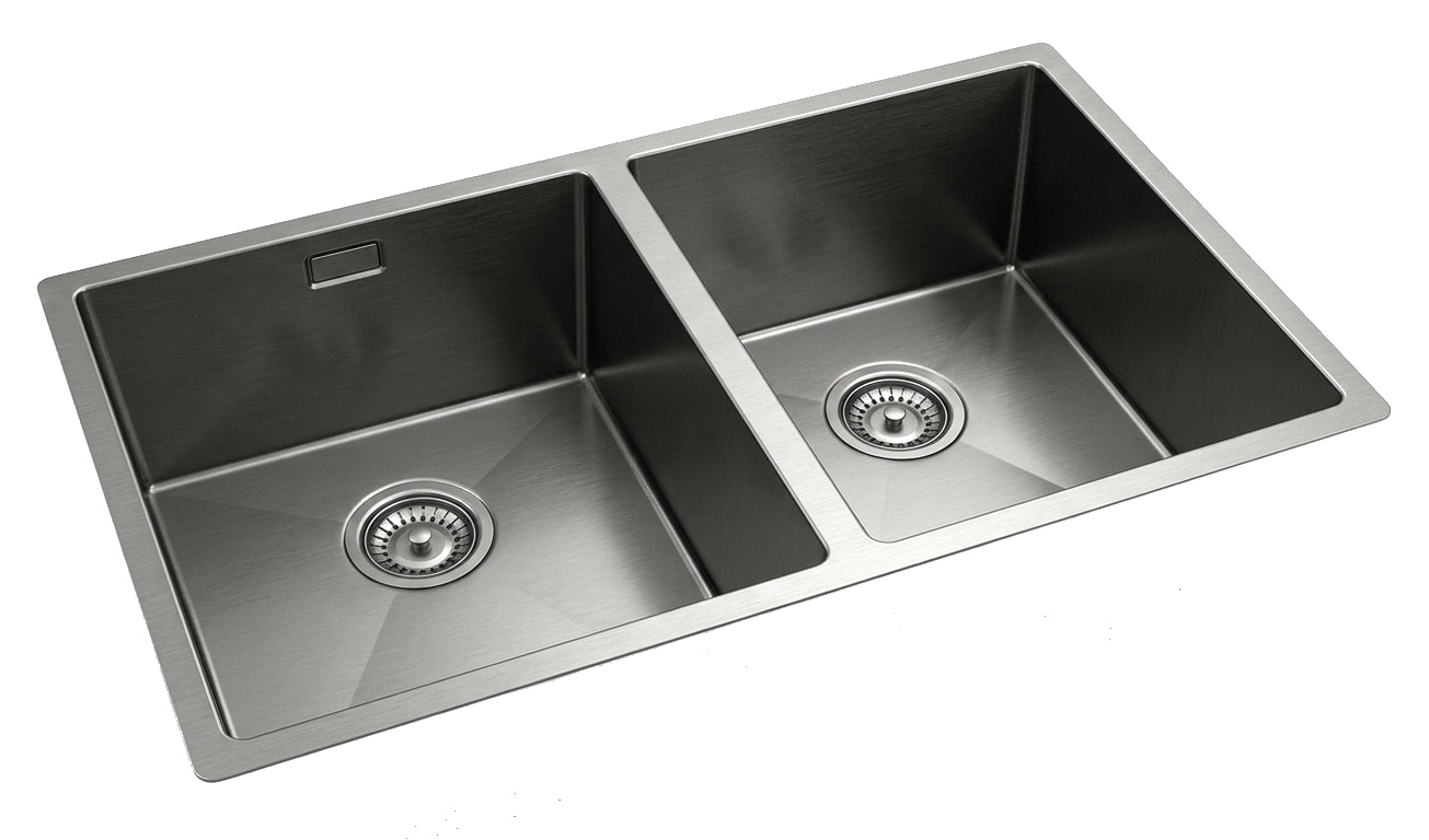 Nexa gun metal double bowl undermount kitchen sink
