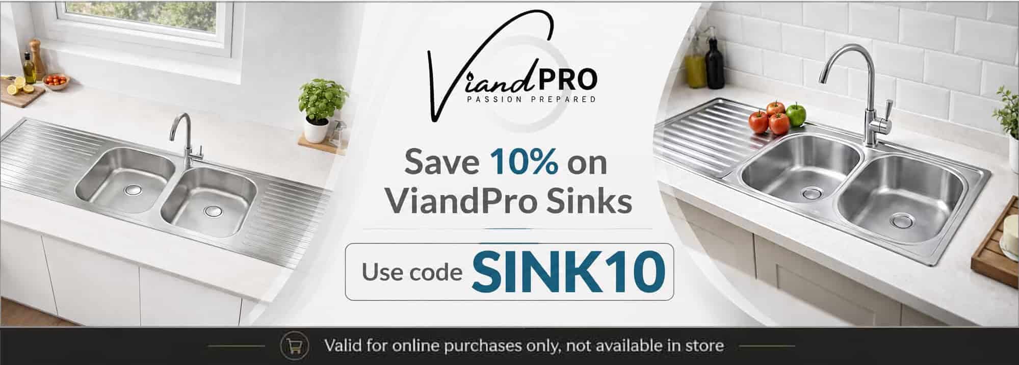 Save 10% on ViandPro sinks with code SINK10