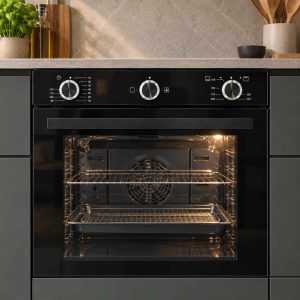 Avelis 60cm Built-In Gas Oven - 90L - Black