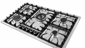 Avelis 90cm 5 Burner Stainless Steel Gas Hob - Central Wok Burner - A91CENTRAL-SS