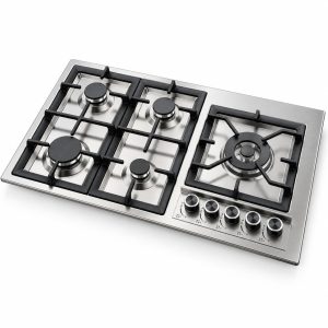 Avelis 90cm 5 Burner Stainless Steel Gas Hob - Right Wok Burner - AA91RIGHT-SS
