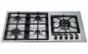 Avelis 90cm 5 Burner Stainless Steel Gas Hob - Right Wok Burner - AA91RIGHT-SS
