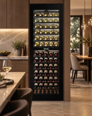 Barella - Abruzzo Tall Column Black Glass Premium Wine Cooler