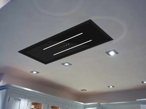 ViandPro - Aria Flush Fit Ceiling Hood 90x30 Black- with WiFi App Control –Fits Between Joists - Ducted Or Recirculated - VP-CH93BLK.V4