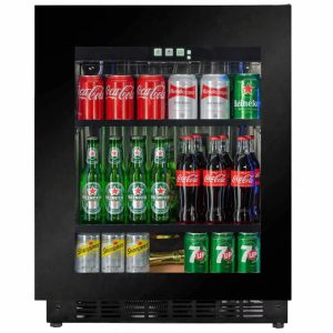 Barella - Positano Shallow 600 Black Glass Premium Drink's Fridge