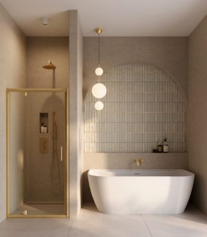 Cudos Bay Back to Wall Freestanding Bath - Matt White