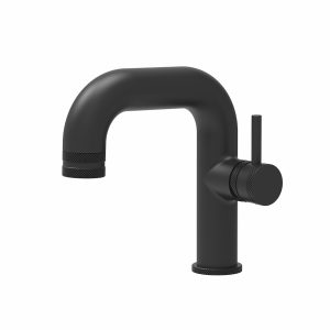 Cudos Focus Side Lever Basin Mixer Tap - Matt Black